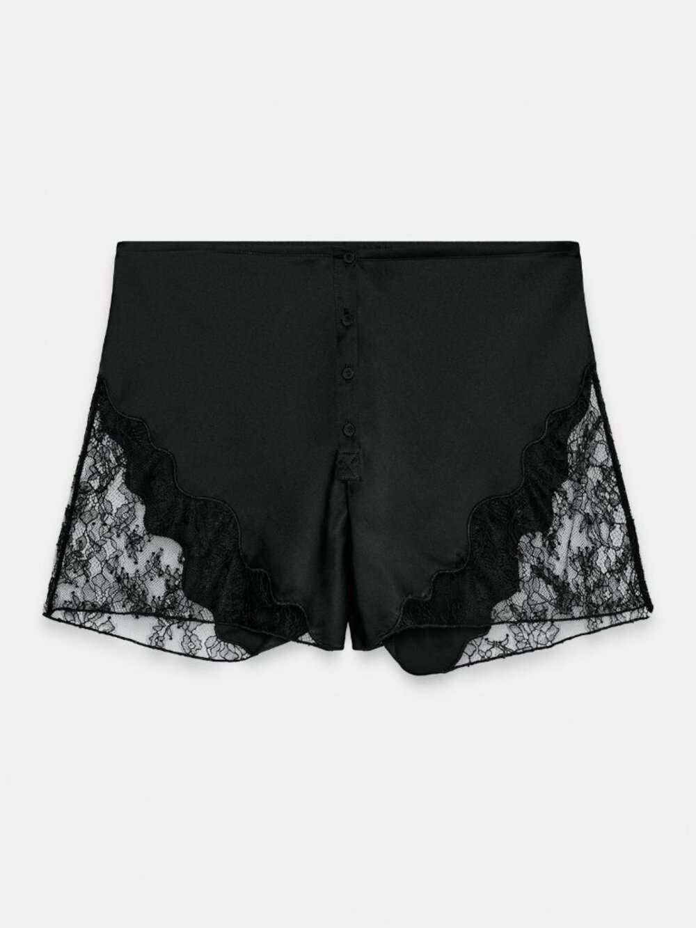 Zara Woman Collection Satin Lace Shorts Black Size Small NWT